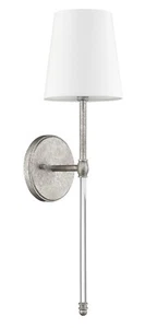 Silver 1-Light Sconce 22"H With Shade Wall Armed Sconce Rustic Farmhouse Decor - Picture 1 of 5