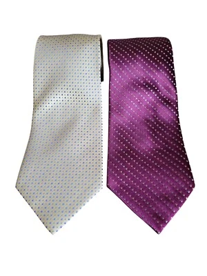 Corbata Hombre Axcess Lunares Borgoña y Dorado 57"x4" Lote de 2 Foto 1 de 3