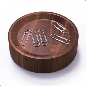 Large Magnetic Walnut Wood Paper Clip Holderdurable Wooden Magnetic Paper Clip D - Picture 1 of 6