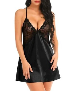 Womens Sexy Lingerie Sleepwear Nightwear Underwear Teddy Babydoll Lace Dress Set - Picture 1 of 40