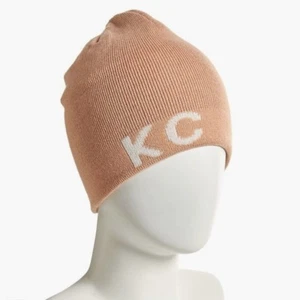 KENNETH COLE REACTION Beanie Hat KC Logo Blush Reversible New w Tags MSRP $38 - Picture 1 of 6
