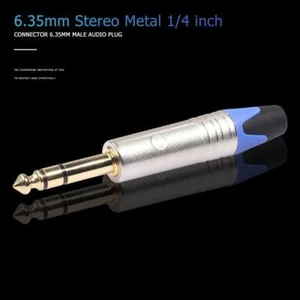 Hillrong - Adattatore per saldatura, in metallo, stereo, 1/4", 6,5 mm, maschio - Afbeelding 1 van 7