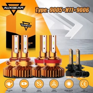 AUXBEAM F2 LED Headlight Bulbs Fog Light for Mazda CX-9 2007-2012 9005 9006 H11 - Picture 1 of 19