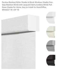 Blackout Cordless Waterproof Window Blinds Roller Shades Blind White 22”x64” New - Picture 1 of 5