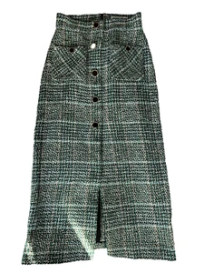 ZARA Textured Knit Skirt Buttons & Pockets Size S - Foto 1 di 3