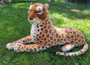 Vintage Jumbo Realistic Leopard Cheetah Kelly Toy Stuffed Animal Plush Body 38" - Picture 1 of 16
