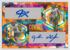 2023 LEAF VIVID TYJAE SPEARS JOSH WHYLE /3 DUAL AUTO ORANGE CRYSTAL AUTOGRAPH