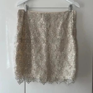 H&M lace sequins cream formal skirt size 12 - Picture 1 of 7
