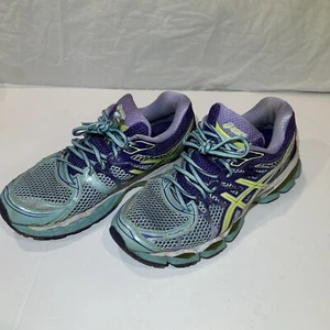 Asics Gel-Nimbus 16 Damengröße 8,5 sportliche Laufschuhe T485N grün lila " - Bild 1 von 7