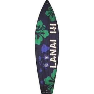 Insegna Lavagna Surf Lanai Hawaii Novità Metallo 23"x6" Targa Porta Casa Garage Parete - Foto 1 di 1