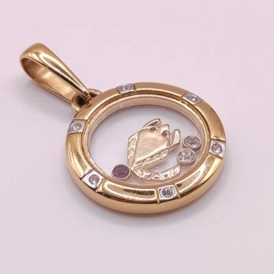 ⭐ Pierre Lang Anhänger Charm Halskette Kette Gold Collier Perle Stein 287 ⭐ - Bild 1 von 3