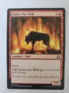 MTG Magic The Gathering Card Ember-Eye Wolf Creature Wolf Red Shadows Innistrad 