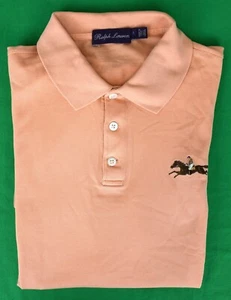 Ralph Lauren Purple Label Melon Pique Jockey Logo S/S Polo Shirt Made In Italy L - Picture 1 of 5