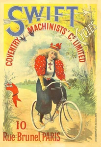 Swift Bike Cycle Bicycle Coventry Poster Print - Picture 1 of 1