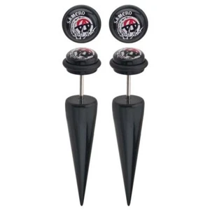 Sons Of Anarchy SAMCRO Logo Falso Enchufe Pendientes 18G - Imagen 1 de 1