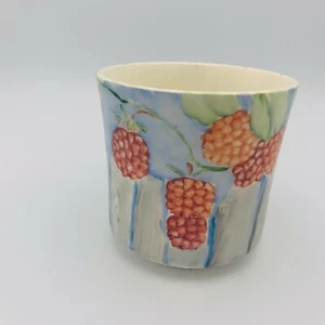 Hand Painted Coffee Mug with Berries Signed Olline Hodges 1962 Made in USA - Picture 1 of 5