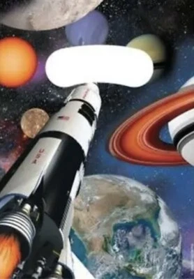 Space Blast Favor Loot Bags 8 Pack Plastic Solar System Spaceship Favor Bag - Image 1 of 2