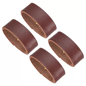 4 Pcs Leather Loop Keeper Belt Keeper for 1.5"/1.6" Wide Belts Reddish Brown - Picture 1 of 7