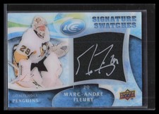 2009-10 Upper Deck Ice Signature Swatches SSMF Marc-Andre Fleury Jersey Auto