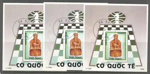 VIETNAM 1994, CHESS GAME KING, Sc 2501 SOUVENIR SHEET, LOT OF 3, VERY FINE USED - Picture 1 of 1
