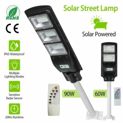 LED Solar Street Light Outdoor PIR Motion Sensor Security Dusk To Dawn Road Lamp - Image 1 of 4