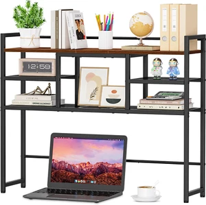 Desk Shelf, 38.6" Desktop Bookshelf, Desk Hutch Dorm, Countertop Storage Hutch w - Picture 1 of 9