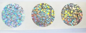 SP20 100 bis 1000 3/4" Rund Funkeln Hologramm Kleber Manipulation Offensichtliche Aufkleber - Bild 1 von 6