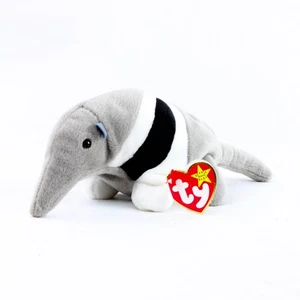 Ty Beanie Baby Ameisen 1998 grau Ameisenbär Plüsch Puppe Spielzeug mit Etikett - Bild 1 von 5