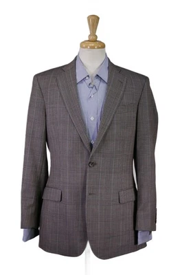 Blazer Brooks Brothers Fitzgerald Fit marrom azul xadrez lã 2-Btn casaco esportivo 39R - Imagem 1 de 4
