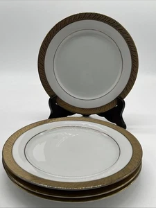 Set of 4 Centurion Collection Gold Rimmed 8.5 in Luncheon Plates - Picture 1 of 7