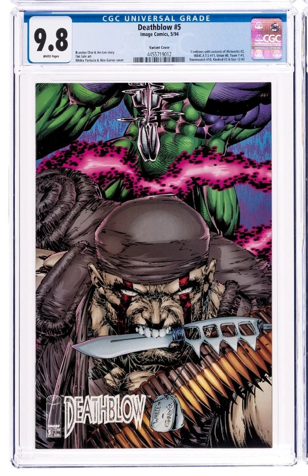 Deathblow 5 CGC 9.8 NM/M White Pages Portacio Garner Variant 1994 Image Comics - Image 1 of 4