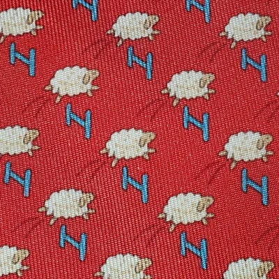 HERMES ~ CORBATA DE VESTIR DE SEDA PARA HOMBRE ~ 5273SA 5273 sa ~ VALLA CON LOGOTIPO "H" PARA SALTAR OVEJAS ~ 59" Foto 1 de 4