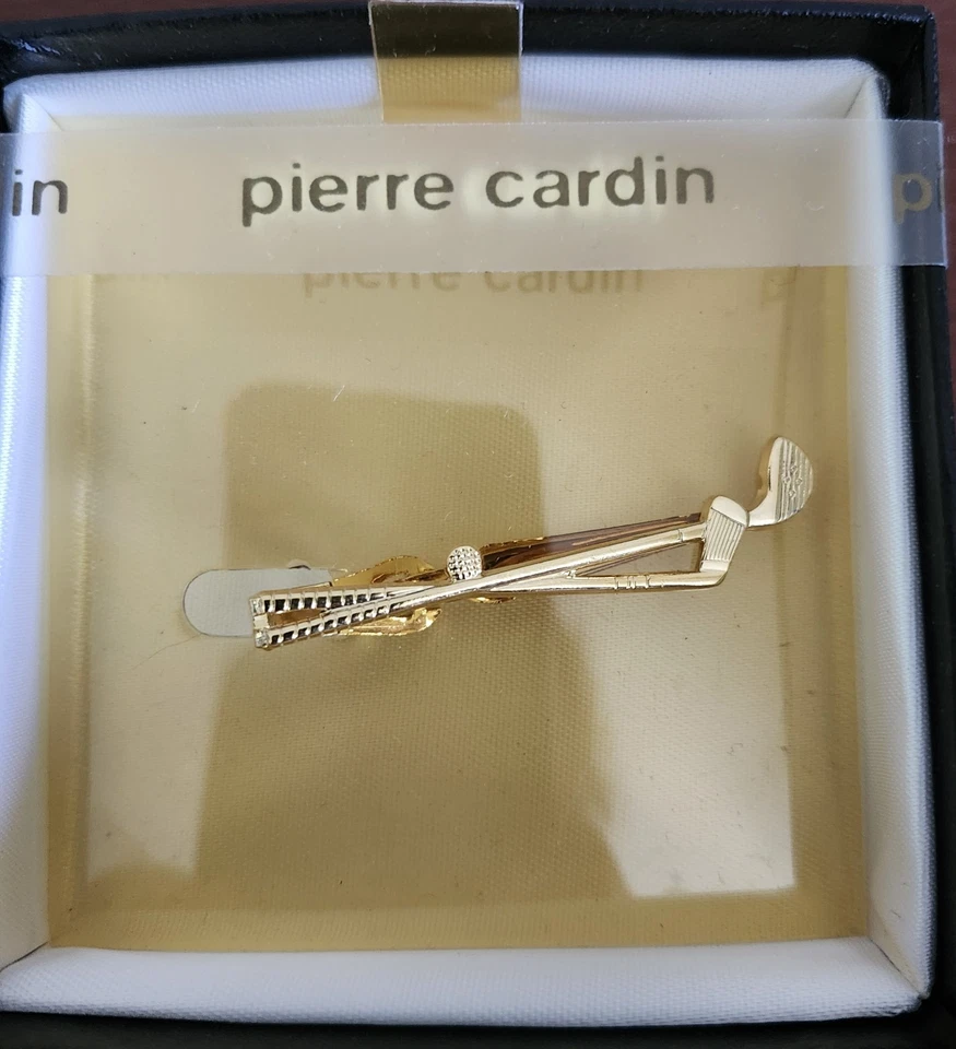 Pierre Cardin Tie Clip Gold Tone Golf Club Clip For Ties - Image 1 of 3