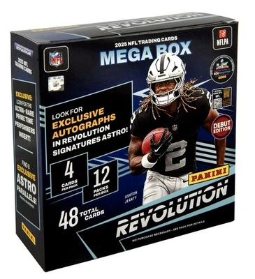2025 Panini Revolution Football NFL Trading Cards Mega Box - Ships Today