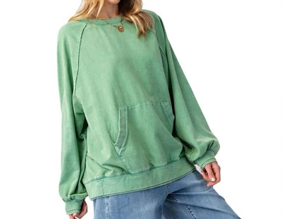 Pullover de rizo con bolsillo de canguro caballete talla S Foto 1 de 2