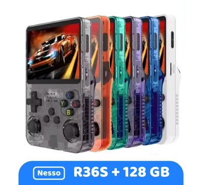 R36S Retro Handheld Video Game Console, 25,000 Games, Nintendo, Gameboy, 128GB - Image 1 of 4