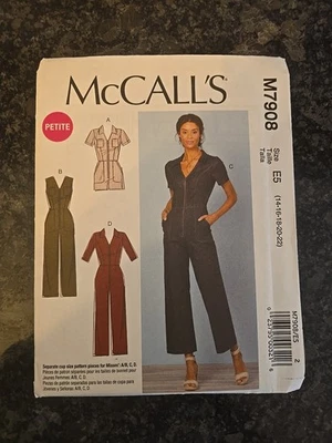 MCCALLS PATRÓN 7908 MONOS MISSES/PEQUEÑO TALLA 14 16 18 20 22 SIN CORTAR FF Foto 1 de 2