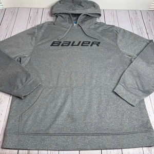 Bauer Hockey Logo Hoodie Kapuzenpullover grau Herren Gr. XL Performance - Bild 1 von 8