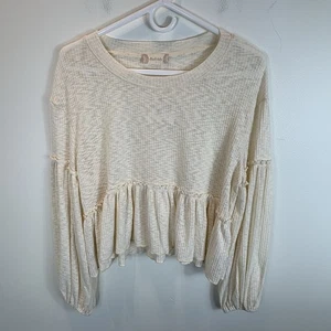 Neu mit Etikett Altar’d State cremefarbenes Blusentop mit Rüschen Gr. L - Bild 1 von 7