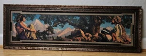 Large Framed Maxfield Parrish Art Print " THE RUBAIYAT " 1917 Vibrant Colors - Picture 1 of 6