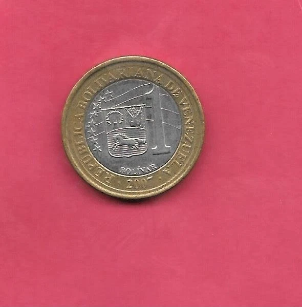 VENEZUELA Y93 2007 BOLIVAR XF EXTRA FINE NICE RECENT BIMETAL COIN - Image 1 of 1