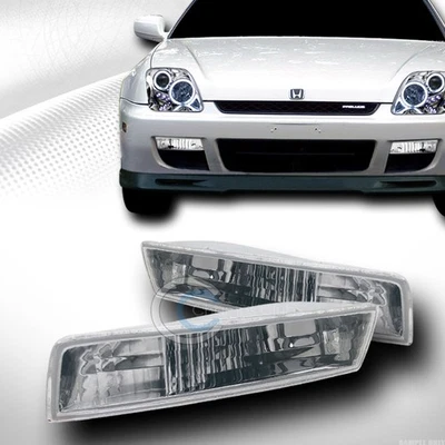 Fits 97-01 Honda Prelude Euro Chrome Front Signal Parking Bumper Lights Lamps yd - Imagem 1 de 2