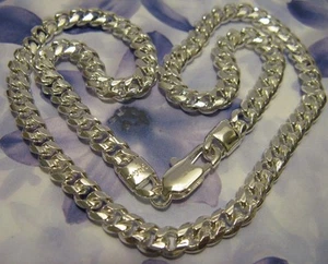 Bijoux Homme Femme Chaine Gourmette 6 mm Fantaisie Blanc - Picture 1 of 1