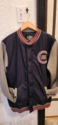 VTG MLB Red Jacket Chicago Cubs Varsity Sweatshirt Mens Large Diamond Stitched - Image 1 of 4
