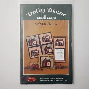 Ozark Crafts Doily Decor School House Quilt Pattern 26"x22.5" Applique Wall Hang - Picture 1 of 3