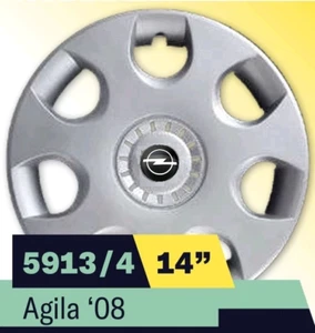 4 RADKAPPEN RADZIERBLENDEN 14 Zoll FUR OPEL AGILA 2008 08 5913/4 - Picture 1 of 1