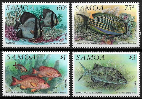 Samoa #819-22 MNH Set - Marine Life - Fish Cover