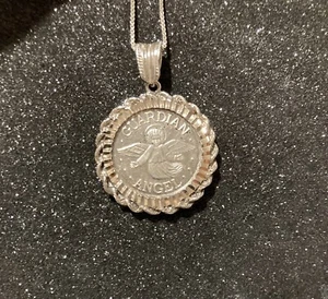 My Own Guardian Angel .999 Silver Token in Sterling silver necklace find jewelry - Picture 1 of 8