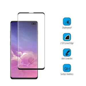 For Samsung Galaxy S10 / PLUS Tempered Glass 3D Curved Edgeless Screen Protector - Picture 1 of 12