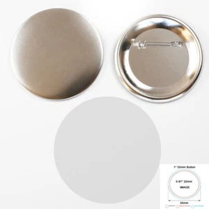 Zum Selbermachen 1" 25 mm 100 Sets Pin Abzeichen Button Teile Zubehör für Pro Maker Metallboden - Bild 1 von 6